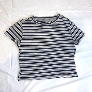 black and white stripe tee
